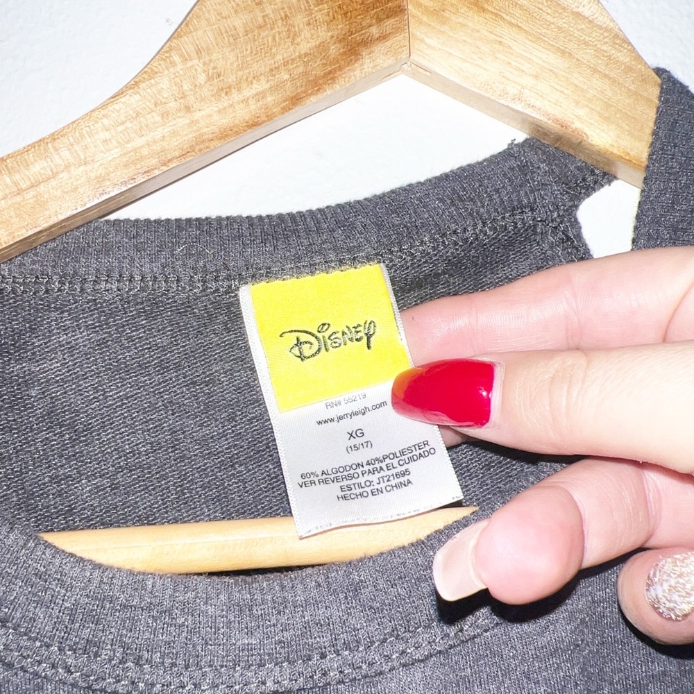 Disney Mickey Mouse charcoal gray cold shoulder long sleeve shirt - Picture 3 of 8